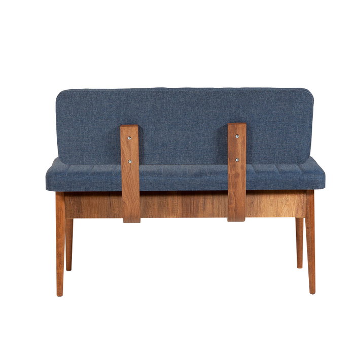 Hanah Home Vina Walnut Dark Blue - Juego de Mesa Extensible y Sillas de 5 Piezas Hanah Home Vina Walnut Dark Blue - Juego de Mesa Extensible y Sillas de 5 Piezas